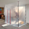 ZipWall 10 dust barrier poles in-use residential